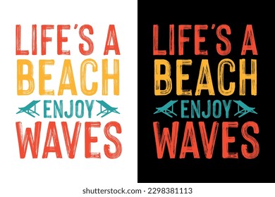 Summer t-shirt design bundle, summer beach vacation t-shirts, summer surfing t-shirt vector design