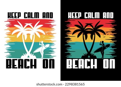 Paquete de diseño de camisetas de verano, camisetas de vacaciones de playa de verano, diseño vectorial de camisetas de surf de verano