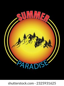 Summer t-shirt design bundle, summer beach vacation t-shirts, summer surfing t-shirt vector design