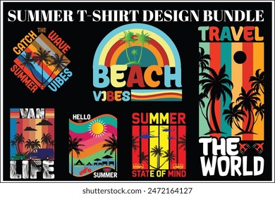 summer t-shirt design bundle. summer beautiful t-shirt design.