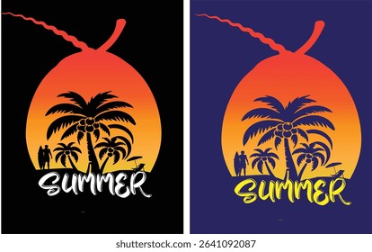 Summer T-Shirt Design Coconut Design
