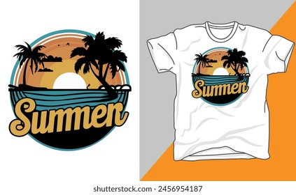 Summer T-Shirt Design Fully Vector Art