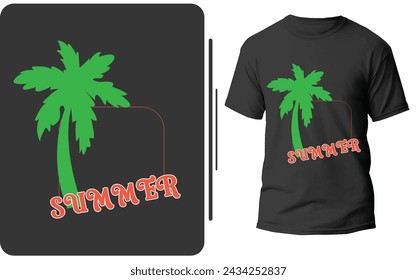 Summer t-shirt design and graphic vector