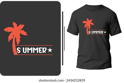 Summer t-shirt design and graphic vector