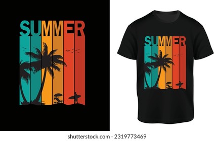 Summer t-shirt design. High quality print ready file. The design has been created for you in all the great color combinations. So download it now. Enjoy the summer.