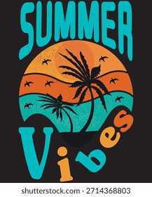 sommerliches T-Shirt-Design, inspiriert von warmer Sonne, entspannter Stimmung und sorglosen Strandtagen. Perfekt für Ferien, Freizeitausflüge und den Sommeralltag