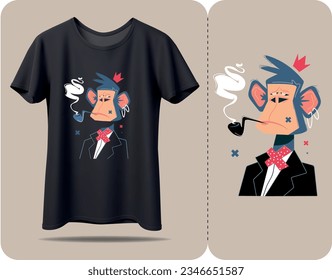 Summer t-shirt design, millionaire monkey t-shirt design