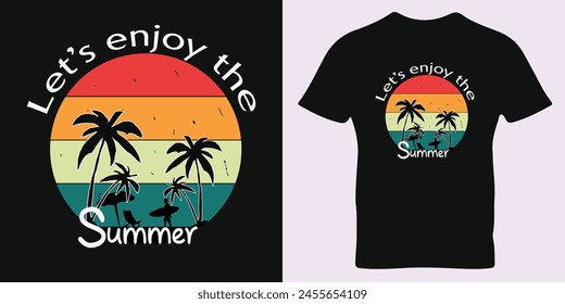 Summer T-Shirt Design, Nice beach t shirt design. California, Los Angeles t-shirt design. T shirt print design with palm tree. typography,
 print, vector illustration. Global swatches.
