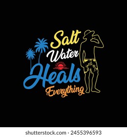 summer t-shirt design. palm trees silhouette t shirt design. t-shirt design vector for print. Beach Hawaii design vector illustration. quotes for t shirt