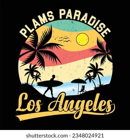 diseño de camisetas de verano ( paradise Los Ángeles 