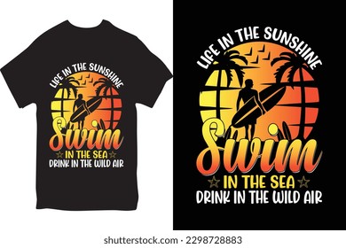 Summer T-shirt Design, Summer paradise, Surfing Paradise, Break The Waves, Sea Beach, California Beach, Santa Monica Beach, Enjoy Great Summer, T-shirt, Typography T-shirt Design