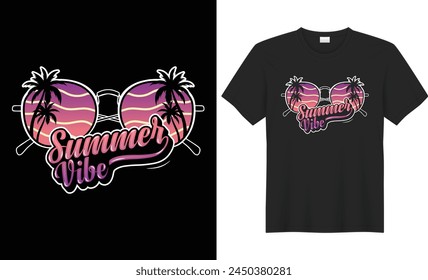 Summer T-shirt Design, Summer paradise,Surf Paradise,Break The Waves,Sea Beach,California Beach, Santa Monica Beach with palm trees silhouettes, typography, print, vector illustration.Global swatches.