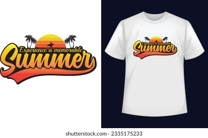 Summer t-shirt design with plam tree