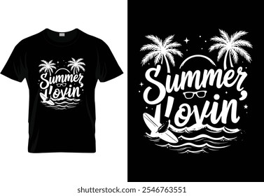 Summer T-shirt Design or Summer poster Design or Summer illustration