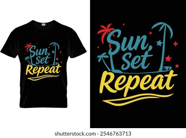 Summer T-shirt Design or Summer poster Design or Summer illustration
