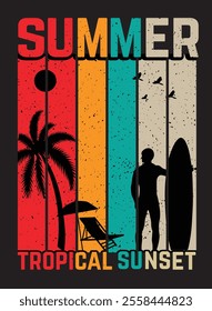 Summer T-shirt Design for print.