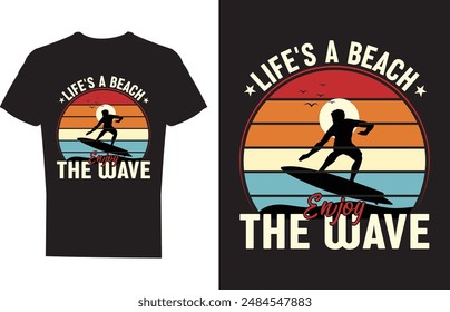 Summer T-Shirt Design : Retro Vintage Typography and Vector Graphics