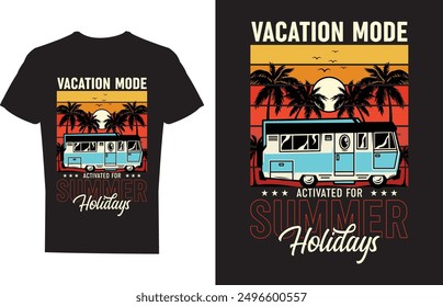 Summer T-Shirt Design : Retro Vintage Typography and Vector Graphics