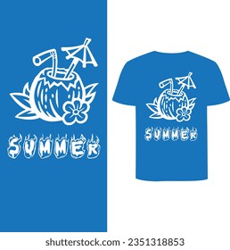 Diseño de camisetas de verano de diseño sencillo y color azul