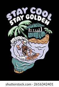summer tshirt design stay cool stay golden