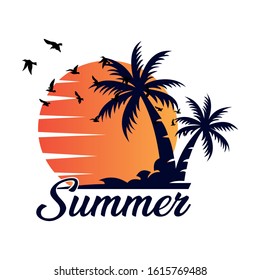 Summer t-shirt design suitable for fabric print / print on any color t shirts. also color can be edit with editable files. vector Illustration design.