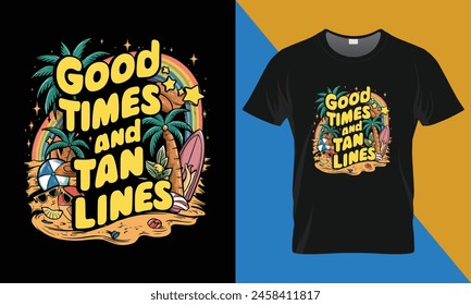 Summer T-shirt Design. Surfing Summer T-shirt Design.