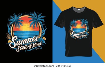 Summer T-shirt Design. Surfing Summer T-shirt Design.
