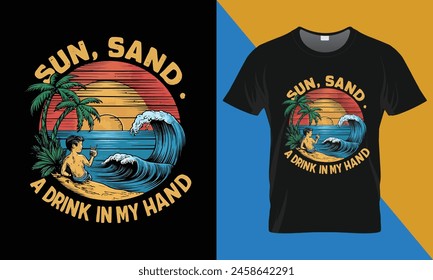 Summer T-shirt Design. Surfing Summer T-shirt Design.