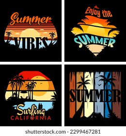 summer t-shirt design, surfing california, summer vibes, enjoy the summer