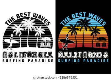 Summer tshirt design surfing tshirt design vintage tshirt design
