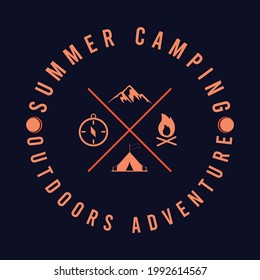 Summer T-Shirt Design Template with Lettering  Typography  Vector