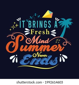 Summer T-Shirt Design Template with Lettering  Typography  Vector