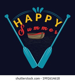Summer T-Shirt Design Template with Lettering  Typography  Vector
