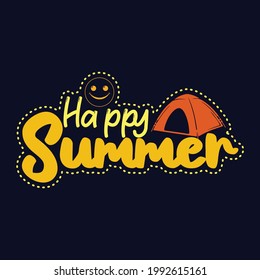 Summer T-Shirt Design Template With Lettering Also Typography Vector 