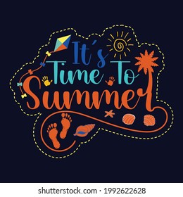 Summer T-Shirt Design Template With Lettering Also Typography Vector 