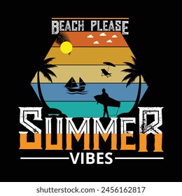 Summer t-shirt design template Paradise Beach summer time