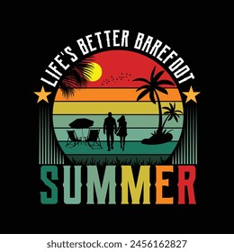 Summer t-shirt design template Paradise Beach summer time