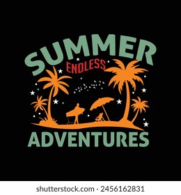 Summer t-shirt design template Paradise Beach summer time