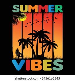 Summer t-shirt design template Paradise Beach summer time