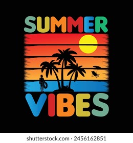 Summer t-shirt design template Paradise Beach summer time