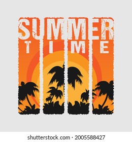 Summer Tshirt Design template vector file. Summer Time Tshirt Design