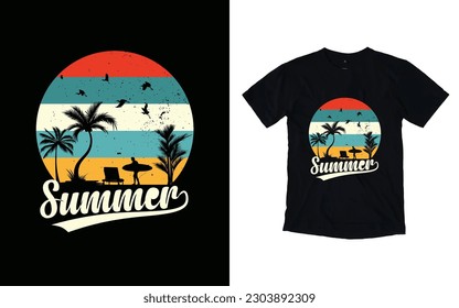 Summer t-shirt design, with tropical beach t-shirt design, Summer time hawaii beach t-shirt design,Vintage hawaii surfing label,
Hand painted watercolor summer lettering