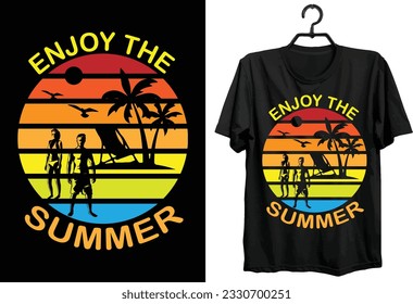 Summer T-shirt Design. Typography, Custom, Vector t-shirt design. Summer vacation t-shirt design. summer season t-shirt design.