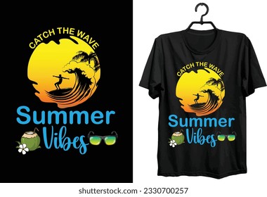 Summer T-shirt Design. Typography, Custom, Vector t-shirt design. Summer vacation t-shirt design. summer season t-shirt design.