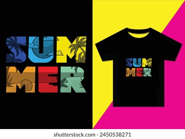 SUMMER t-shirt design, Typography modern T-shirt design for men and women, Modern, Simple, Lettering—vector file, Ready for print.