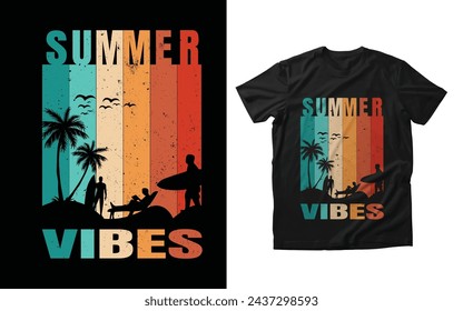 summer t-shirt design vactor illustration
