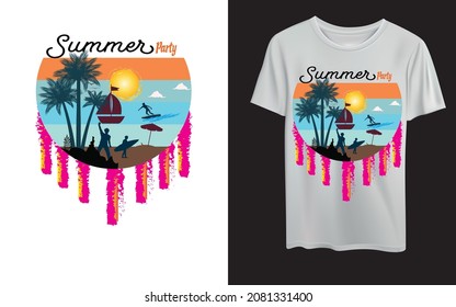 Summer-T-Shirt-Design, Vektorgrafik 2021