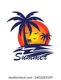 Summer T-shirt design vector file