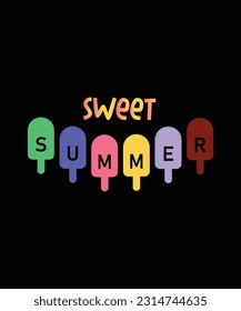 Summer T-Shirt Design Vector Ice-Cream