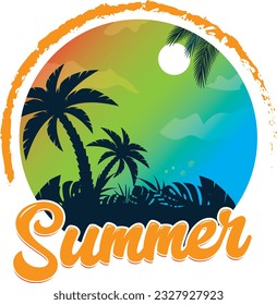 Vector de diseño de camiseta de verano Ilustración 